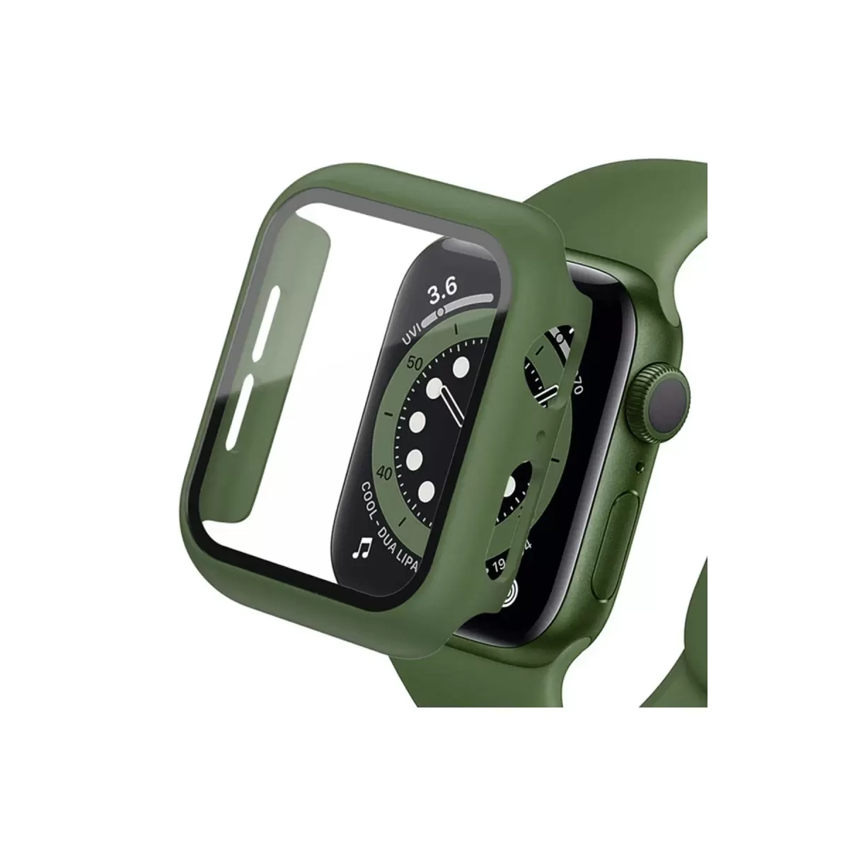 Newface Apple Watch 40mm Camlı Kasa Ekran Koruyucu - Koyu Yeşil
