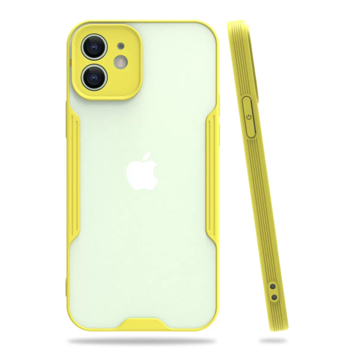 Newface Apple iPhone 12 Kılıf Platin Silikon - Sarı