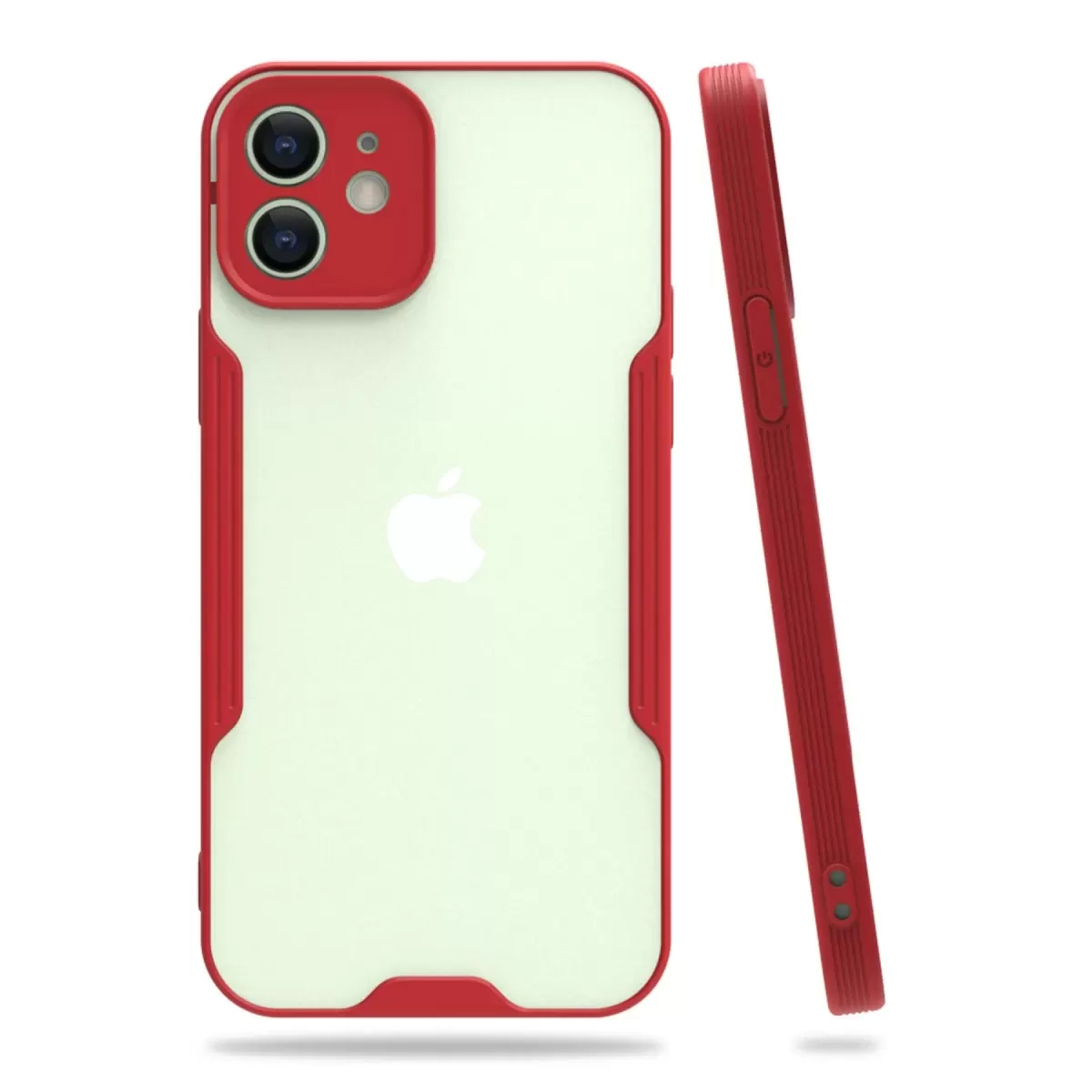 Newface Apple iPhone 12 Kılıf Platin Silikon - Kırmızı
