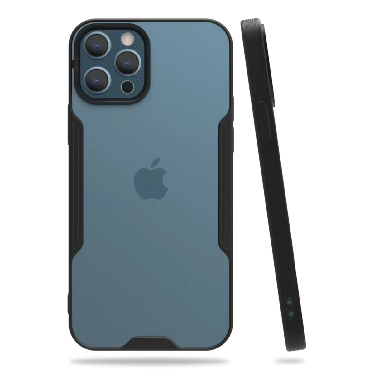 Newface Apple iPhone 12 Pro Max Kılıf Platin Silikon - Siyah