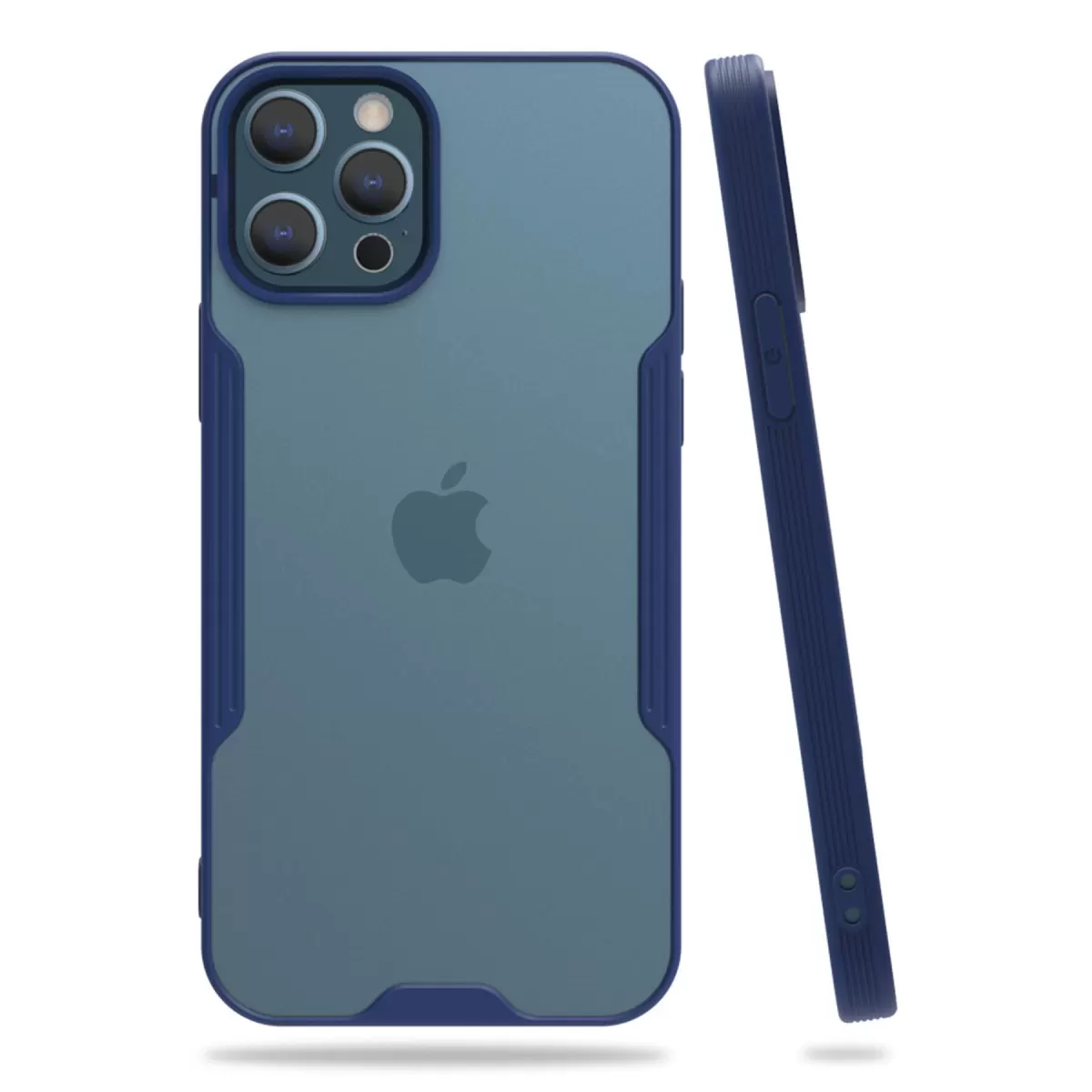 Newface Apple iPhone 12 Pro Max Kılıf Platin Silikon - Lacivert