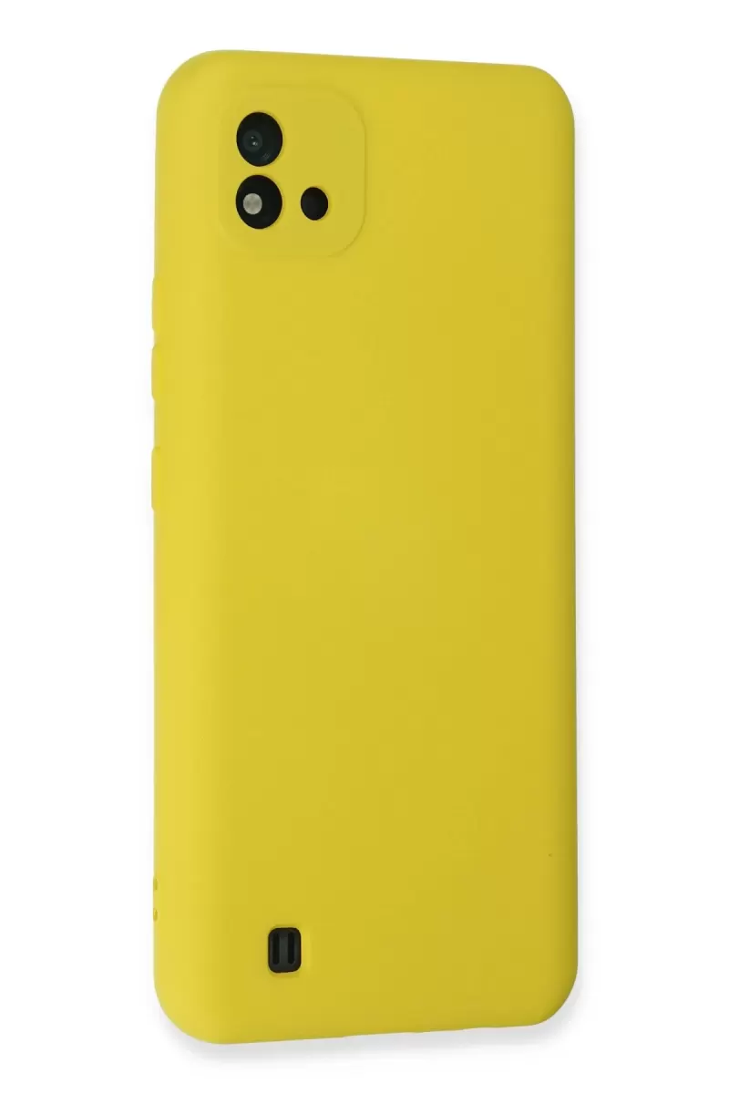 Newface Realme C11 2021 Kılıf Nano içi Kadife Silikon - Sarı