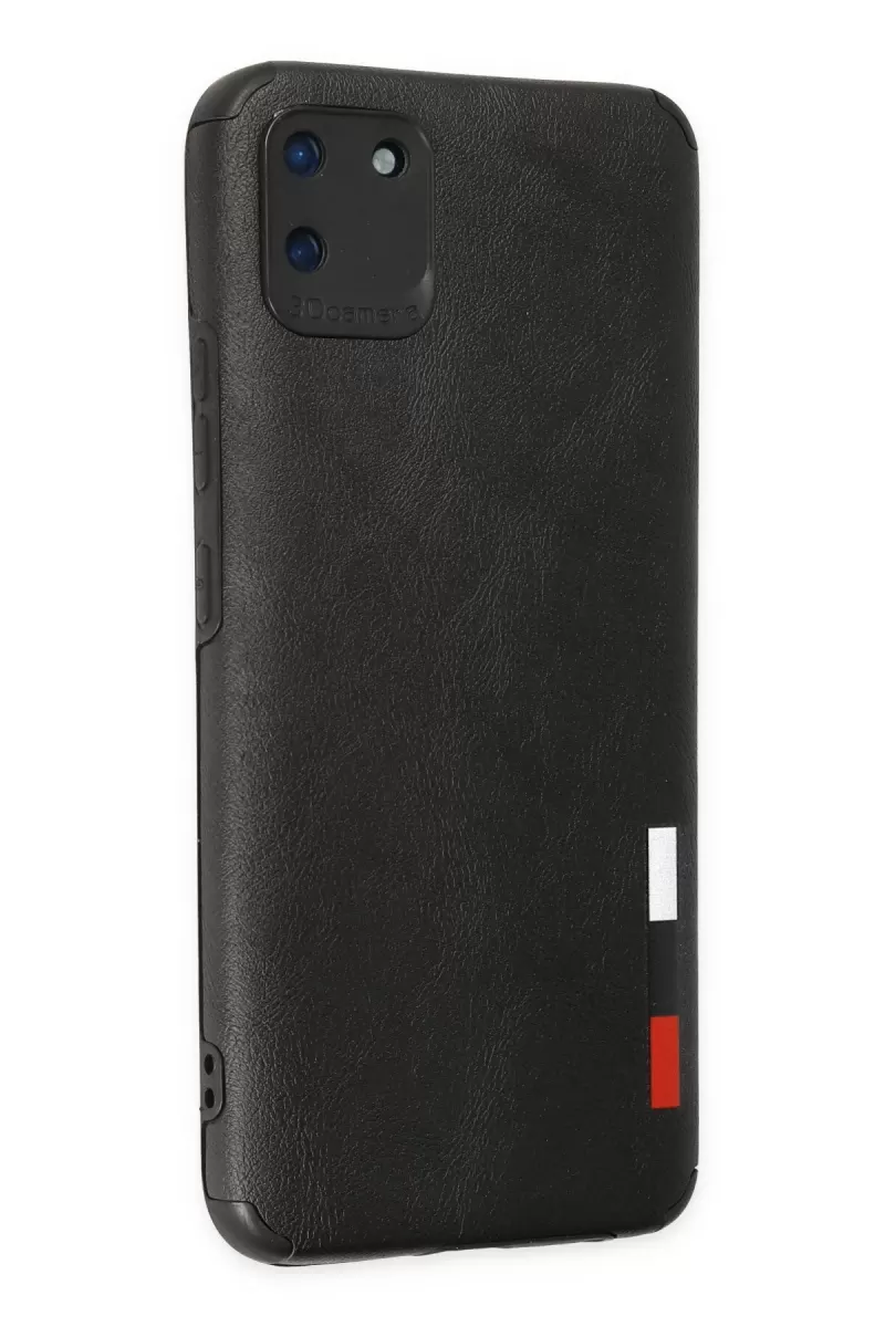 Newface Realme C11 Kılıf Loop Deri Silikon - Siyah