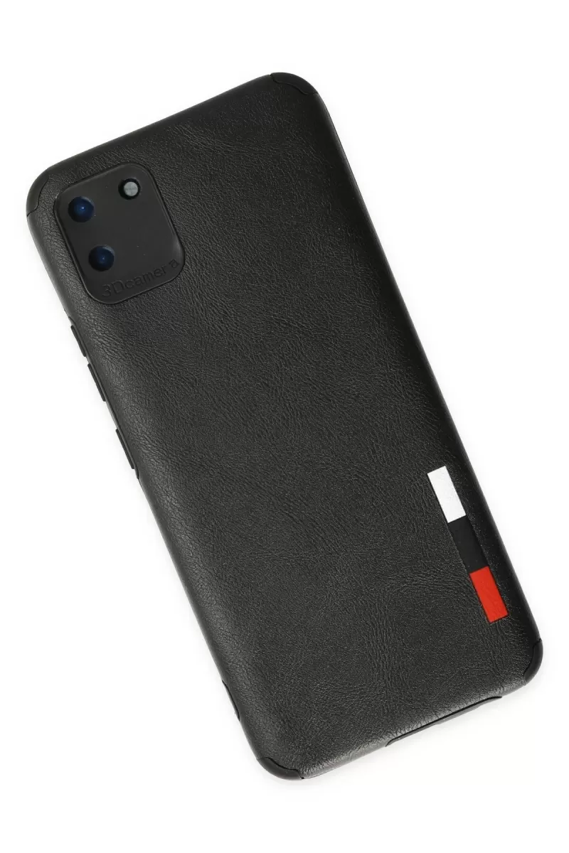 Newface Realme C11 Kılıf Loop Deri Silikon - Siyah