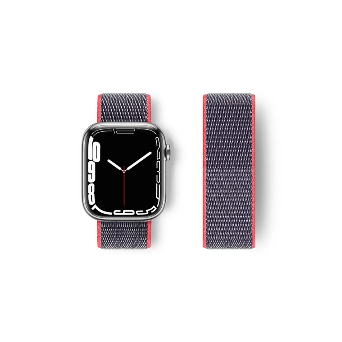 Newface Apple Watch 42mm Hasırlı Cırtcırtlı Kordon - Pembe