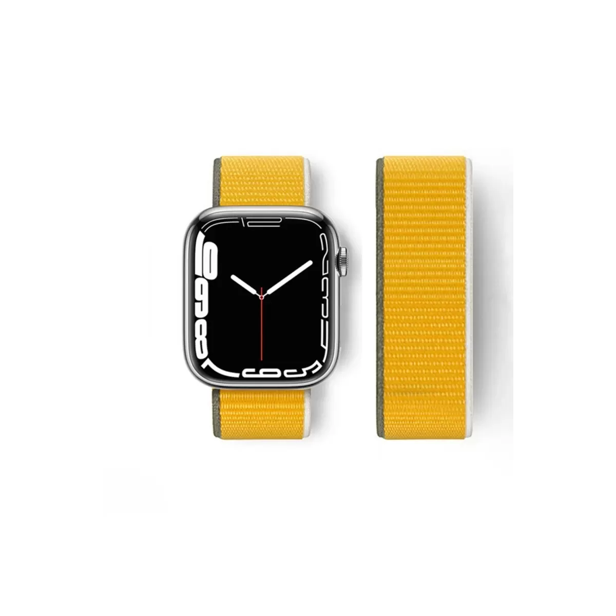 Newface Apple Watch 42mm Hasırlı Cırtcırtlı Kordon - Sarı