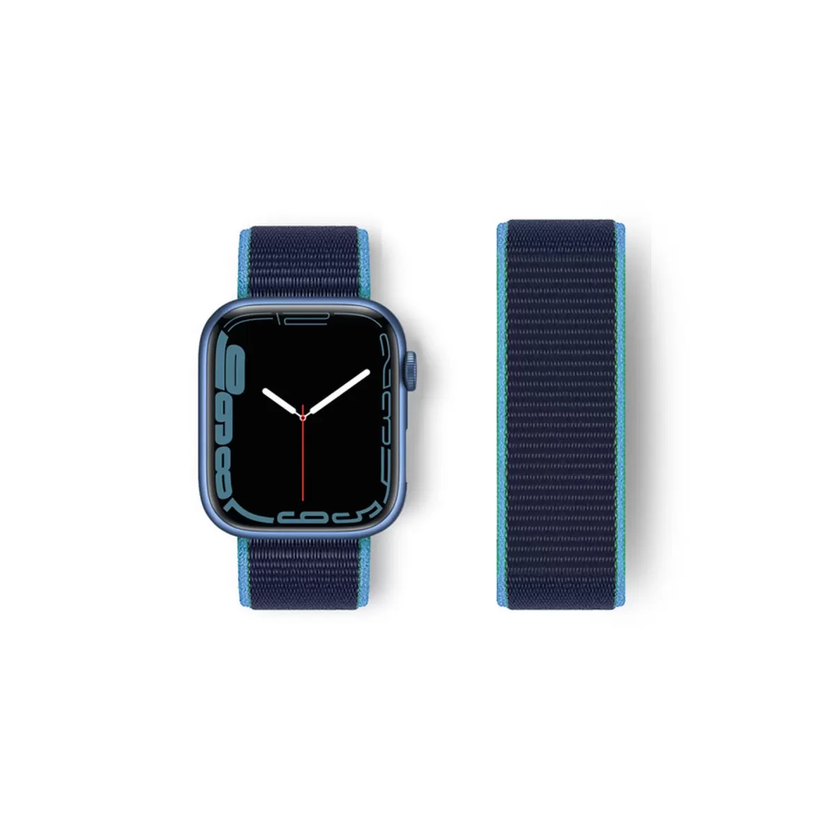 Newface Apple Watch 38mm Hasırlı Cırtcırtlı Kordon - Mavi-Lacivert