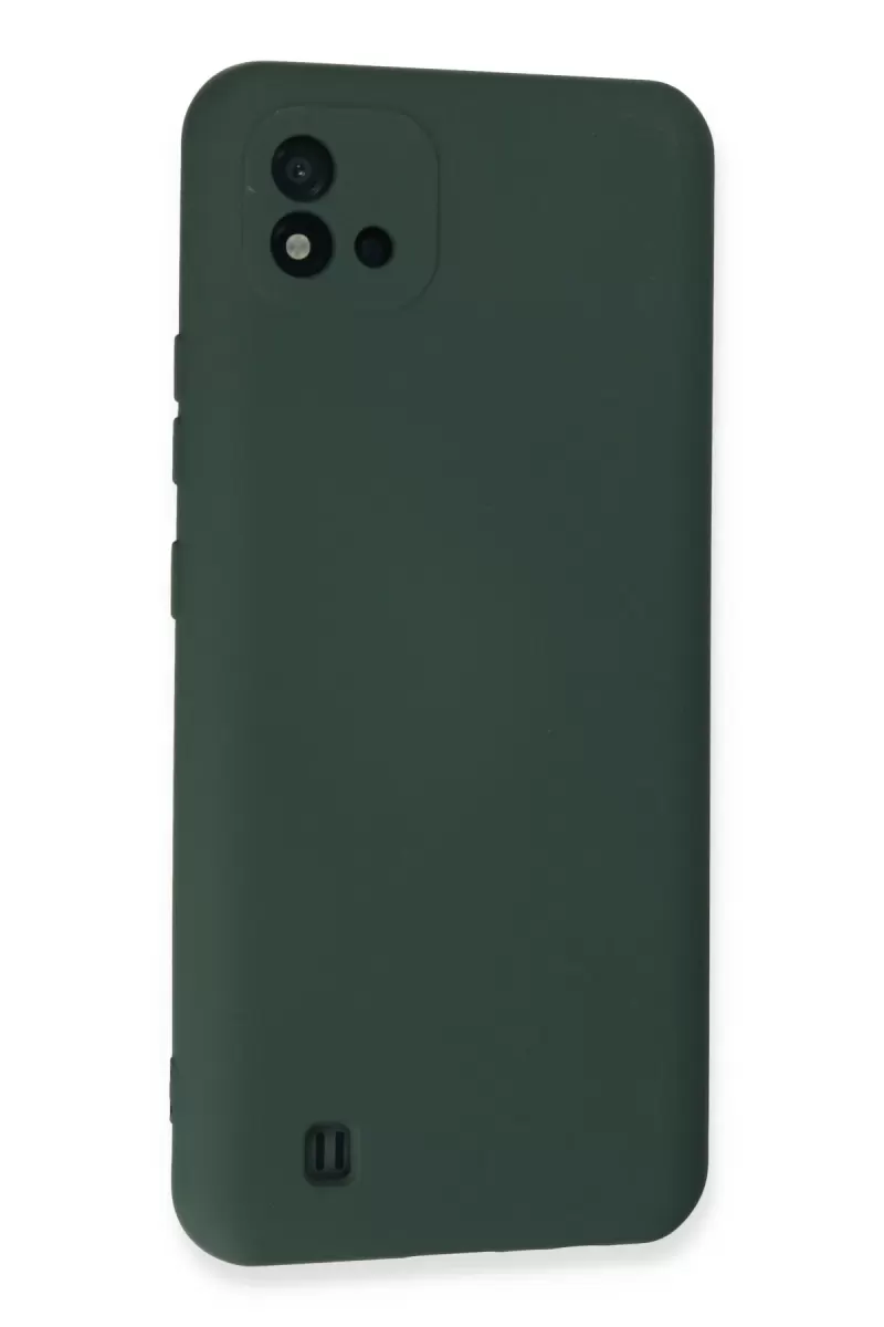Newface Realme C11 2021 Kılıf Nano içi Kadife Silikon - Koyu Yeşil