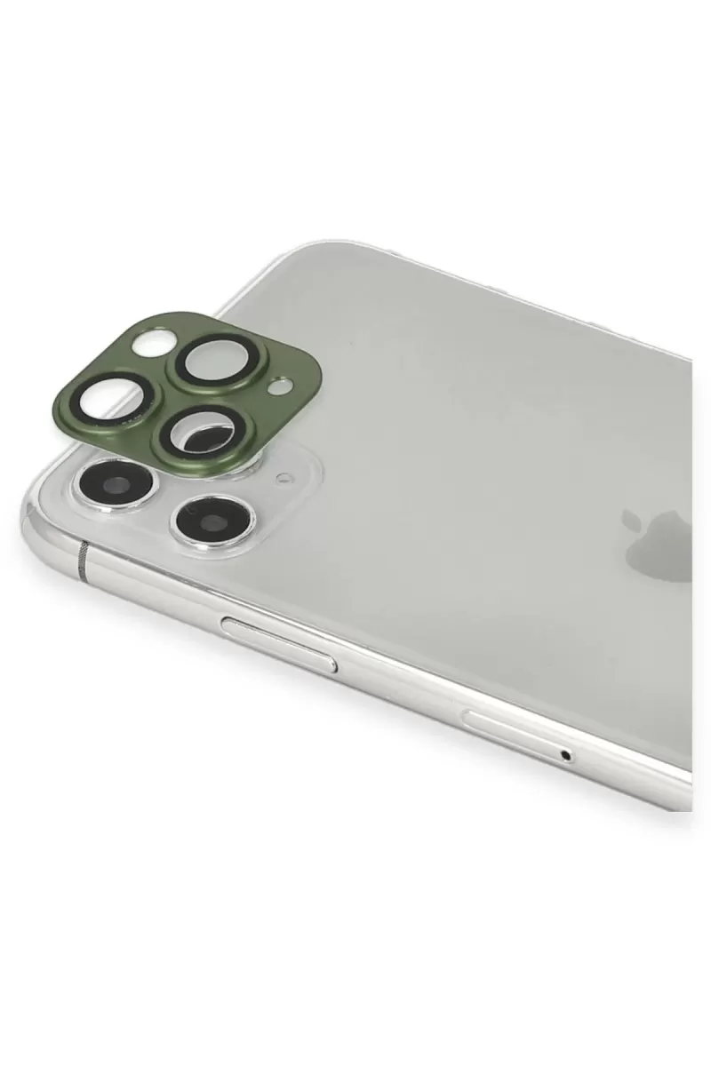 Newface Apple iPhone 11 Pro Max Pers Alüminyum Kamera Lens - Yeşil