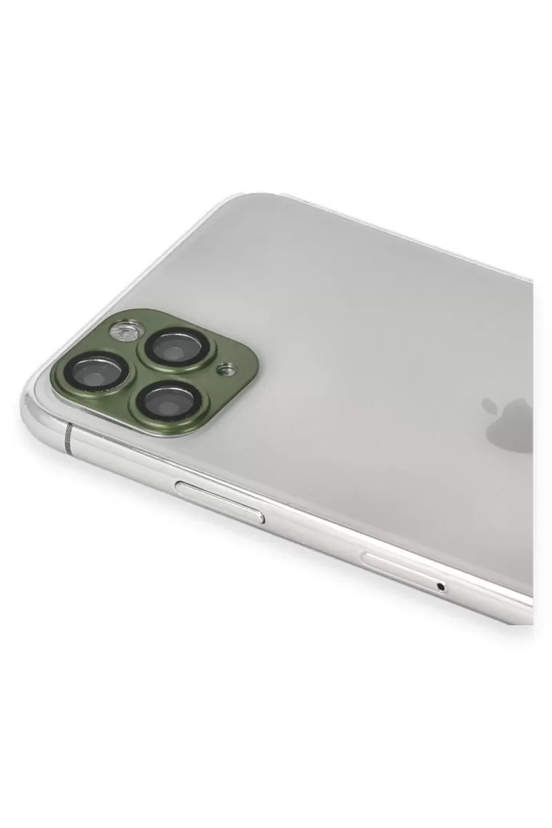 Newface Apple iPhone 11 Pro Max Pers Alüminyum Kamera Lens - Yeşil