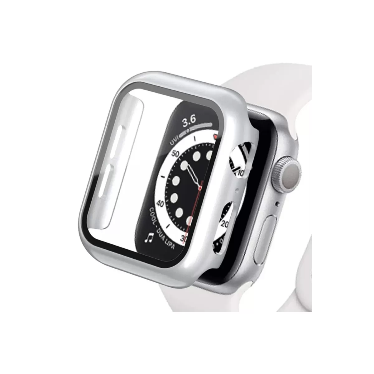 Newface Apple Watch Ultra 49mm Camlı Kasa Ekran Koruyucu - Gümüş