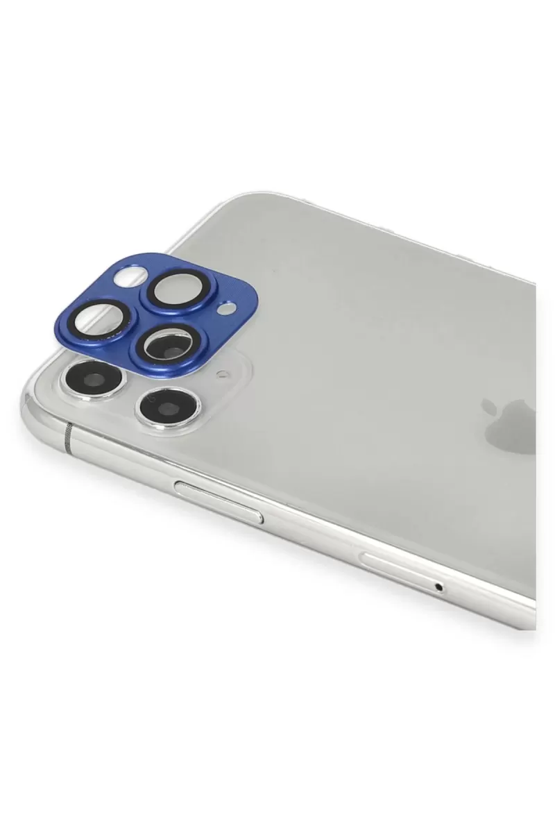 Newface Apple iPhone 11 Pro Max Pers Alüminyum Kamera Lens - Lacivert