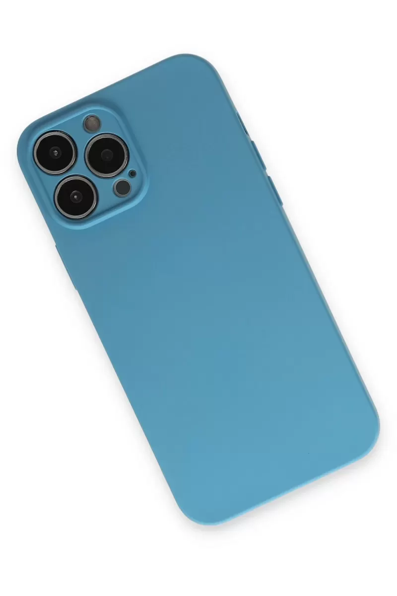 Newface Apple iPhone 13 Pro Kılıf Nano içi Kadife Silikon - Mavi