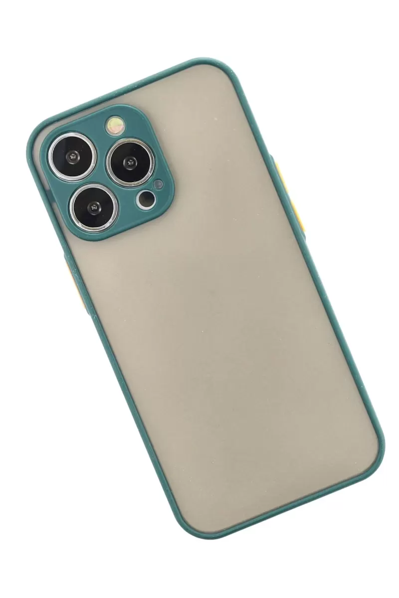 Newface Apple iPhone 13 Pro Kılıf Montreal Silikon Kapak - Yeşil