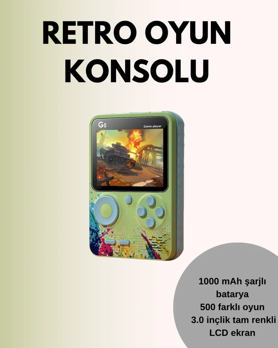 TV Bağlantılı 500 Oyunlu Mini Gameboy Konsol
