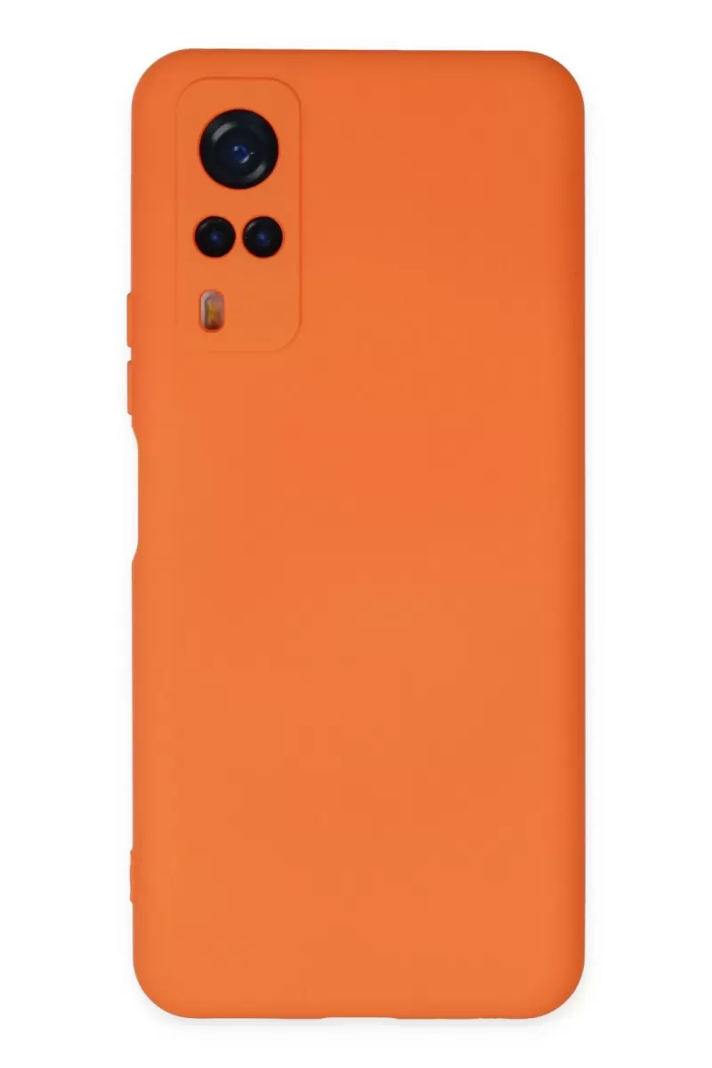 Newface Vivo Y53S Kılıf Nano içi Kadife Silikon - Turuncu