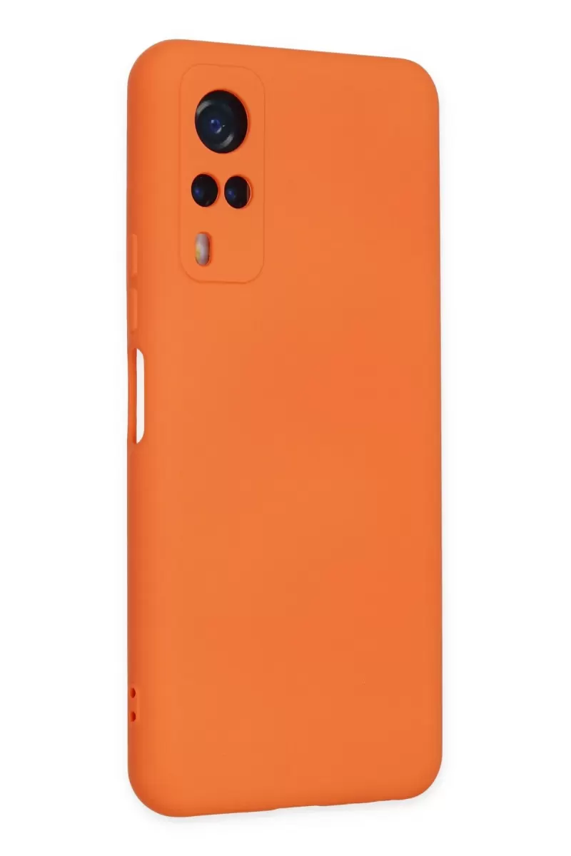 Newface Vivo Y53S Kılıf Nano içi Kadife Silikon - Turuncu