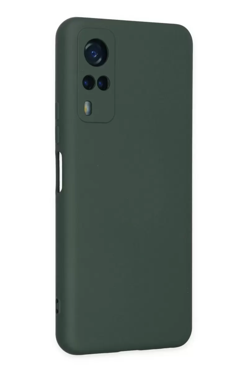 Newface Vivo Y53S Kılıf Nano içi Kadife Silikon - Koyu Yeşil