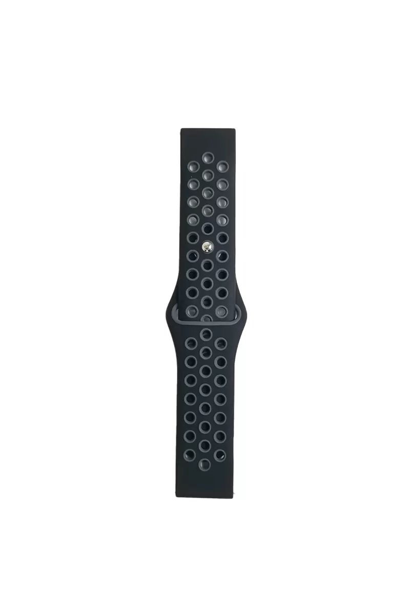 Newface Watch 20mm Spor Delikli Kordon - Siyah-Gri