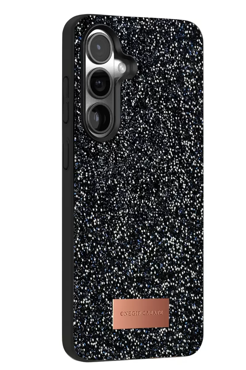 Onegif Samsung Galaxy S24 FE Bright Simli Kapak - Siyah