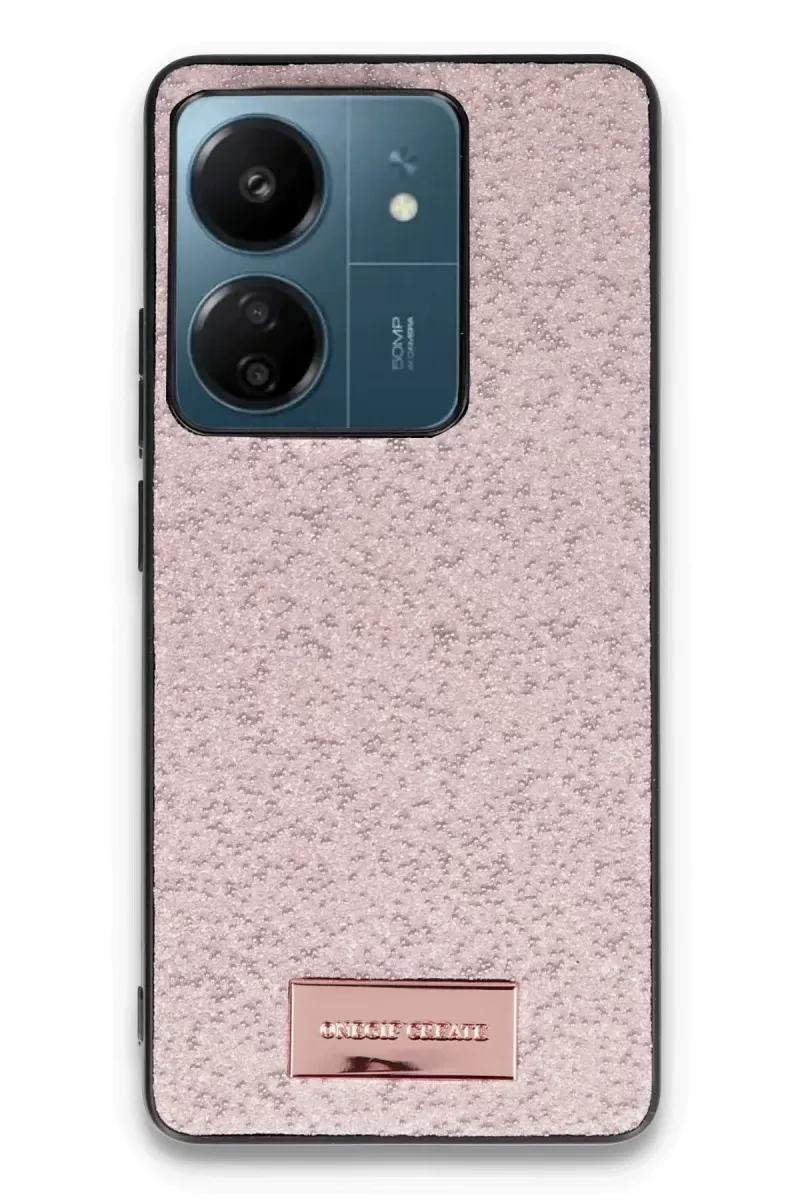Onegif Xiaomi Redmi 13C Bright Simli Kapak - Pembe