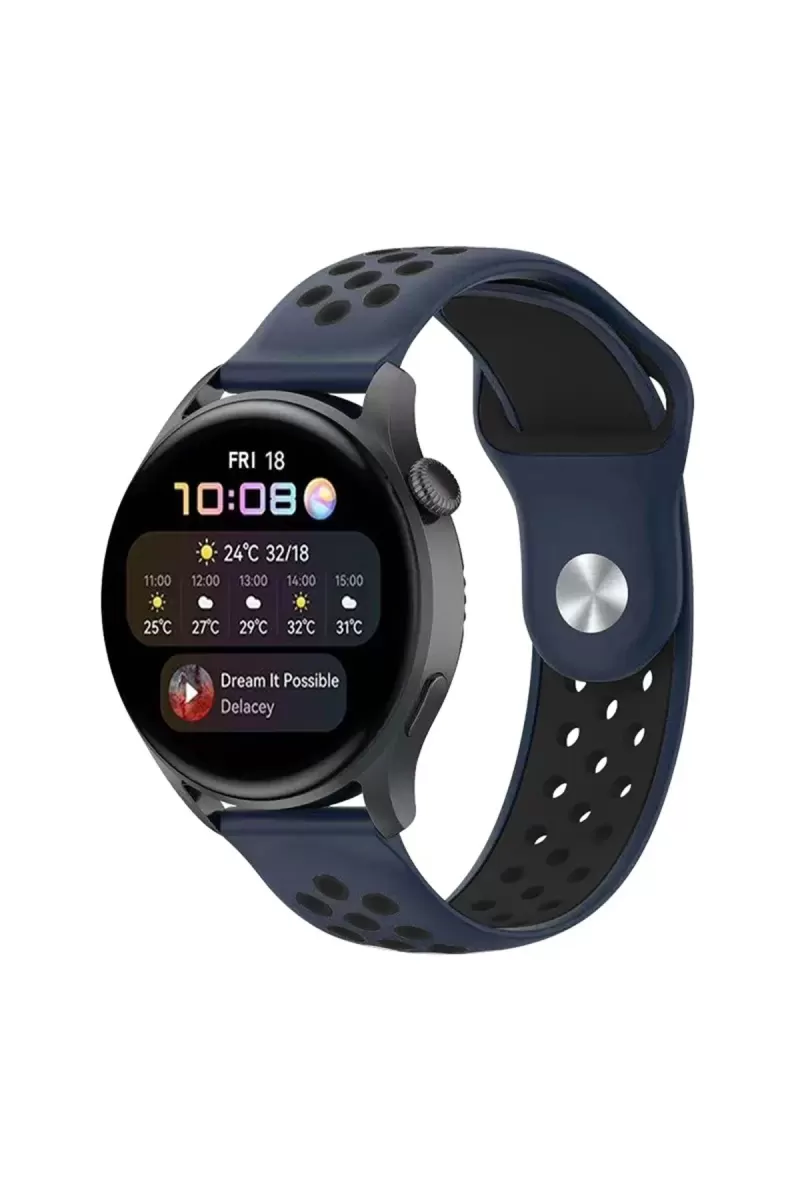 Newface Watch 20mm Spor Delikli Kordon - Lacivert-Siyah