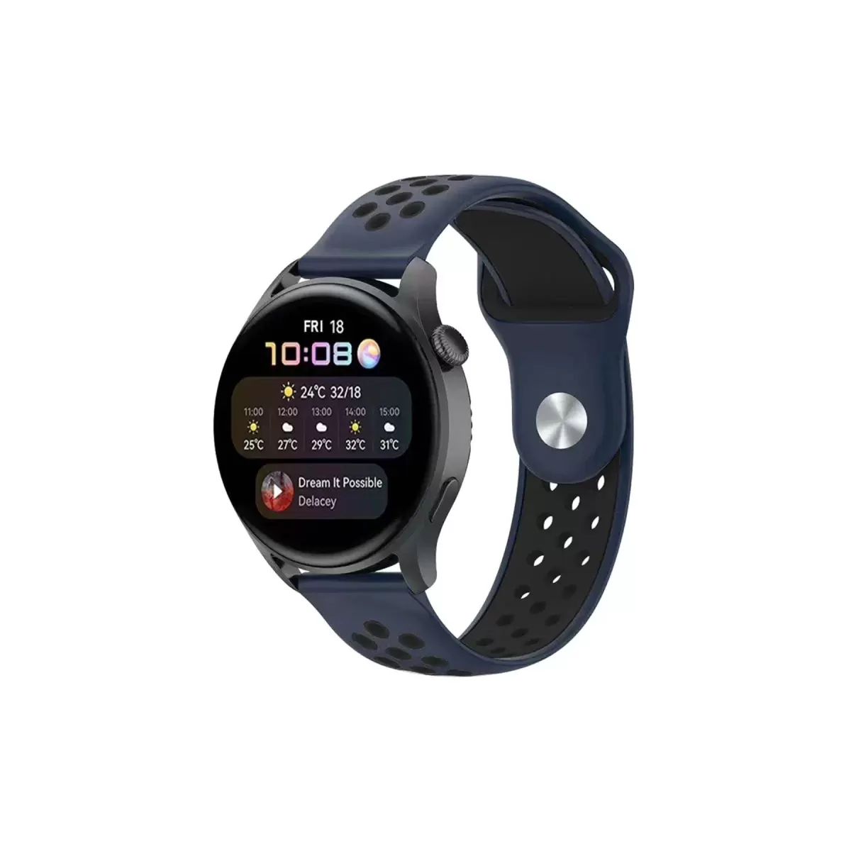 Newface Watch 20mm Spor Delikli Kordon - Lacivert-Siyah