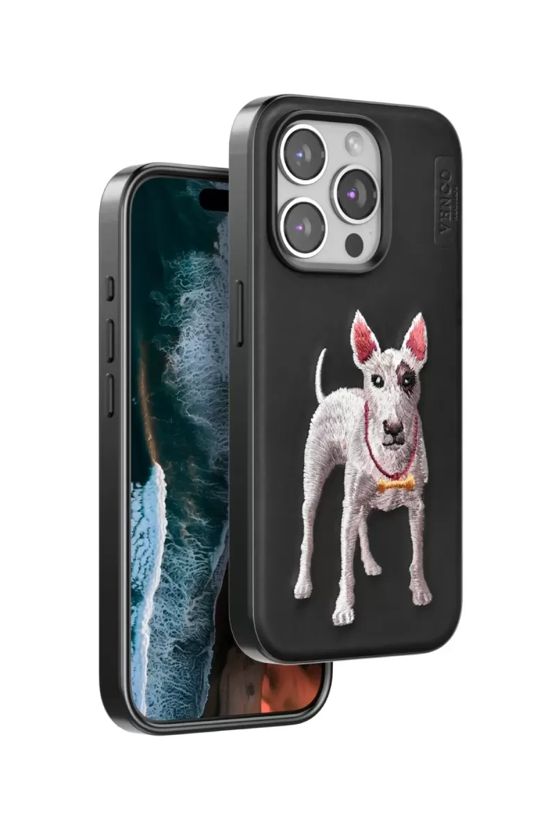 Venco Apple iPhone 15 Pro Max Perma Desenli Kapak - Siyah