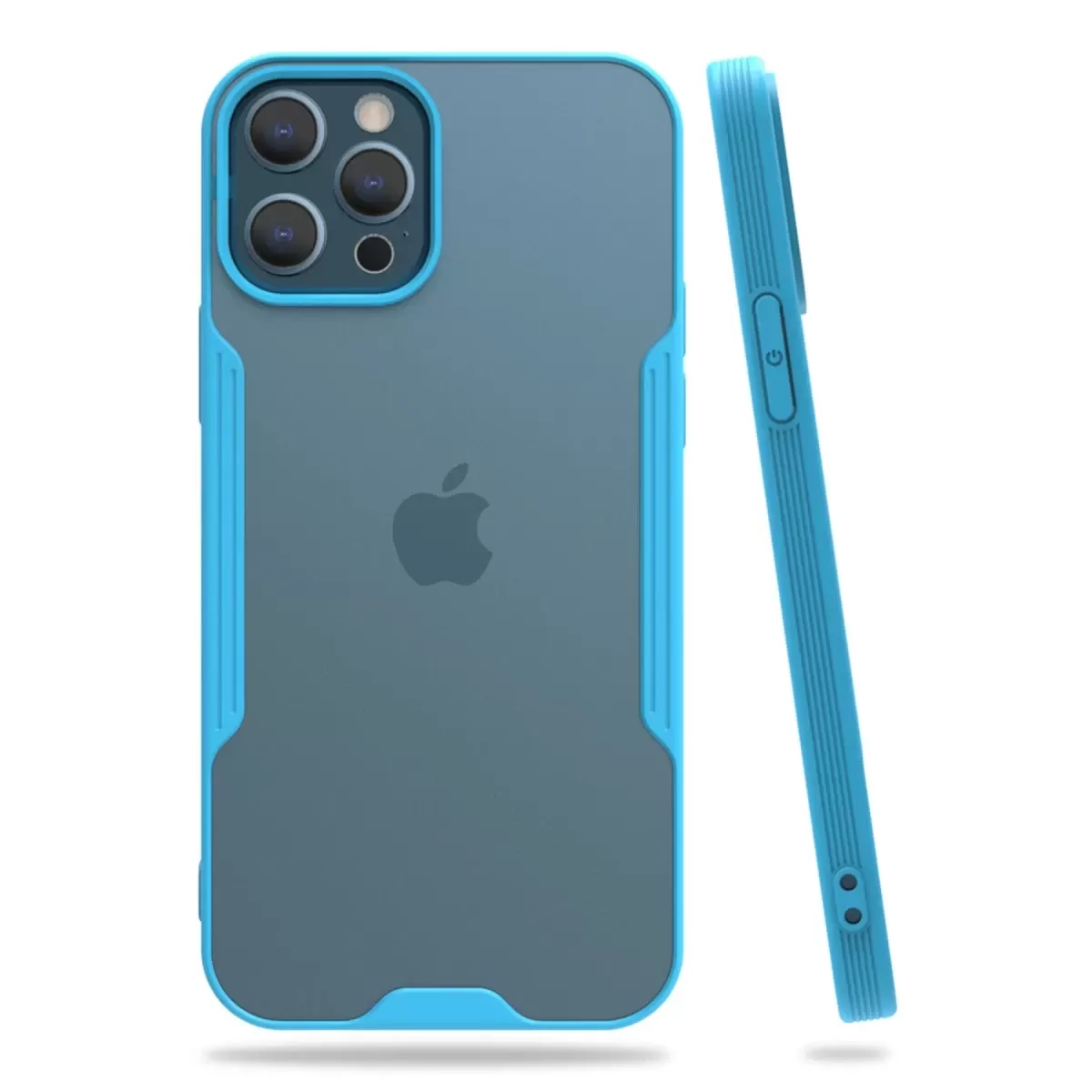 Newface Apple iPhone 12 Pro Max Kılıf Platin Silikon - Mavi
