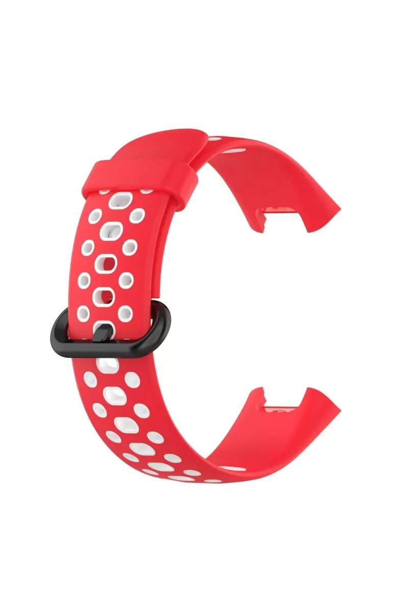 Newface Xiaomi Redmi Watch 2 Spor Delikli Kordon - Kırmızı-Beyaz