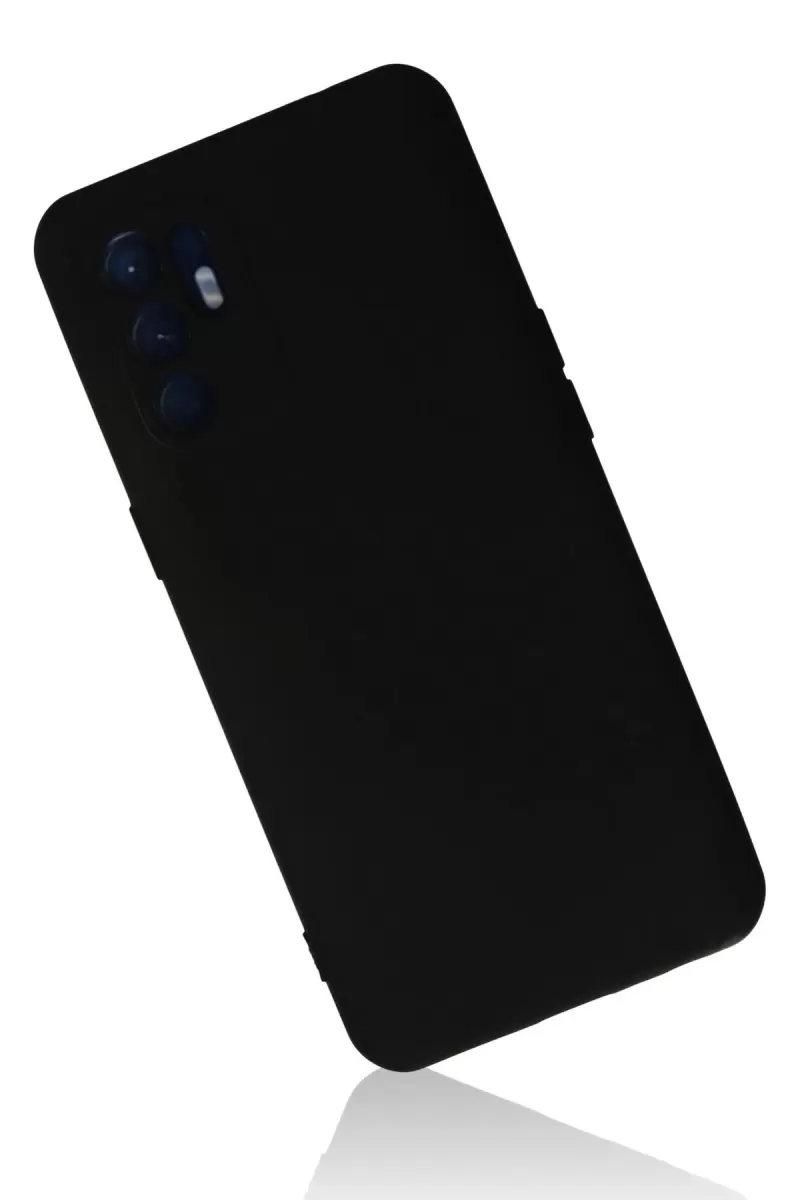 Newface Oppo Reno 6 Kılıf Nano içi Kadife Silikon - Siyah