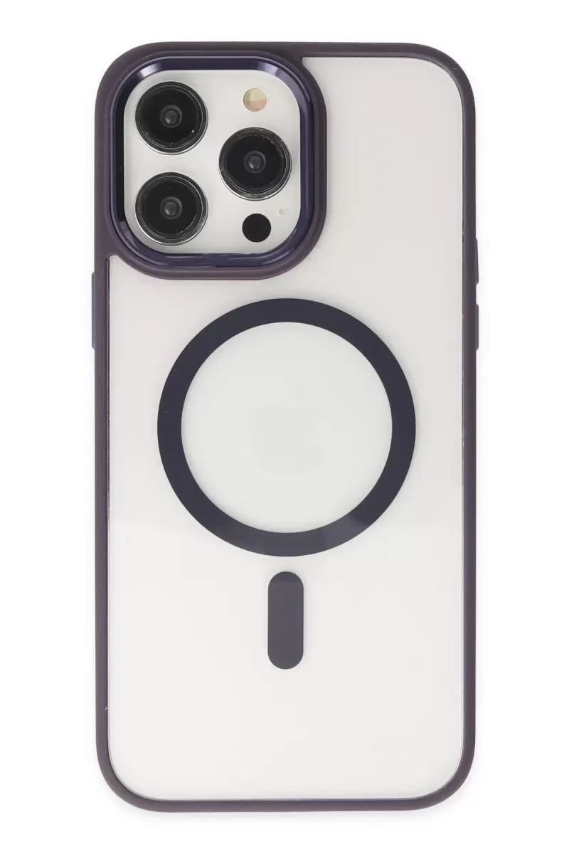Newface Apple iPhone 13 Pro Kılıf Room Magneticsafe Silikon - Derin Mor