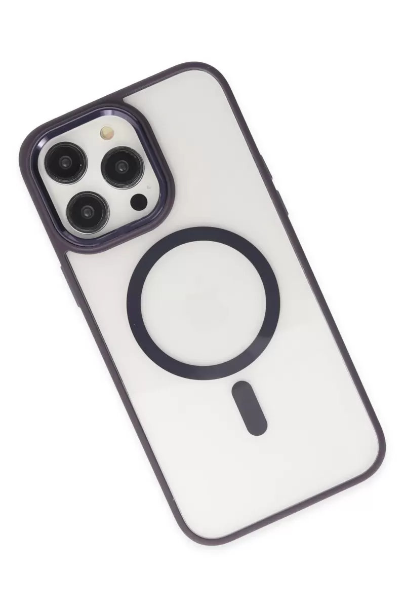 Newface Apple iPhone 13 Pro Kılıf Room Magneticsafe Silikon - Derin Mor