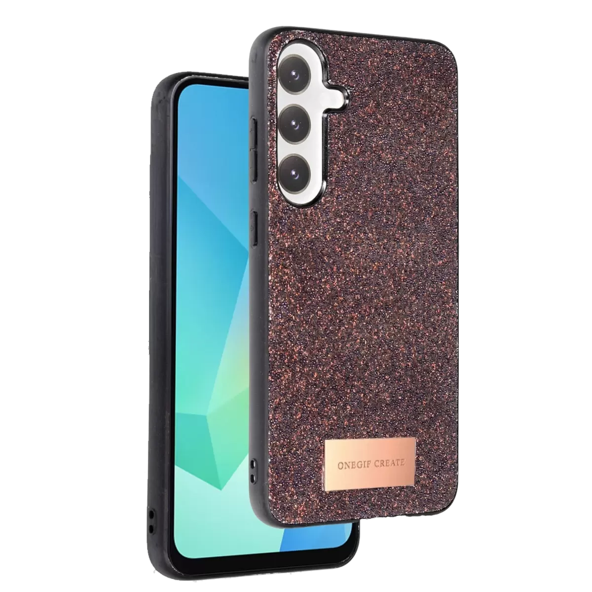 Onegif Samsung Galaxy A16 5G Bright Simli Kapak - Derin Mor