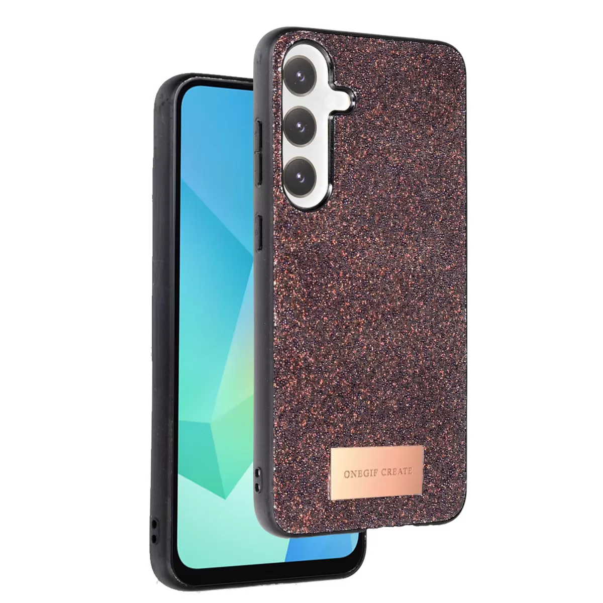 Onegif Samsung Galaxy A16 5G Bright Simli Kapak - Derin Mor