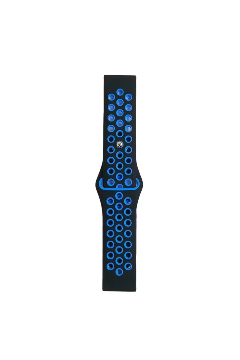 Newface Watch 22mm Spor Delikli Kordon - Siyah-Mavi