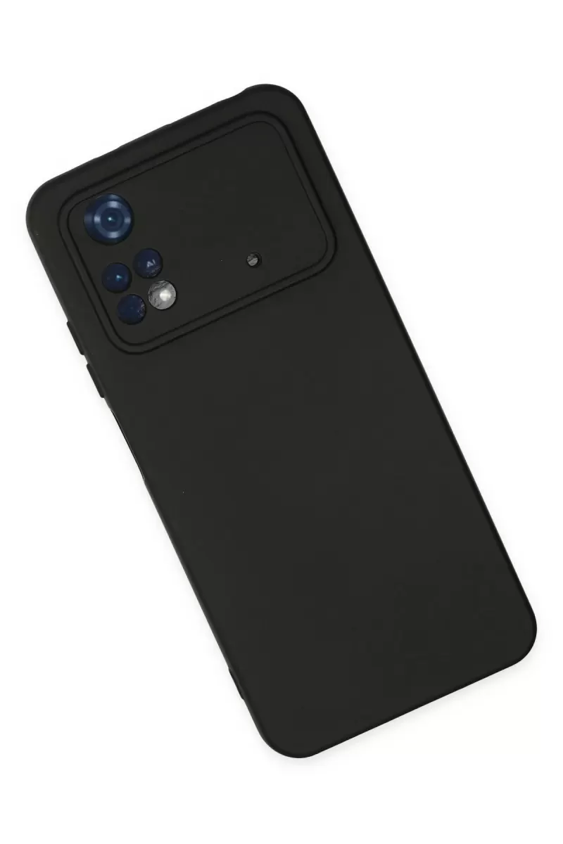 Newface Xiaomi Poco M4 Pro 4G Kılıf Nano içi Kadife Silikon - Siyah