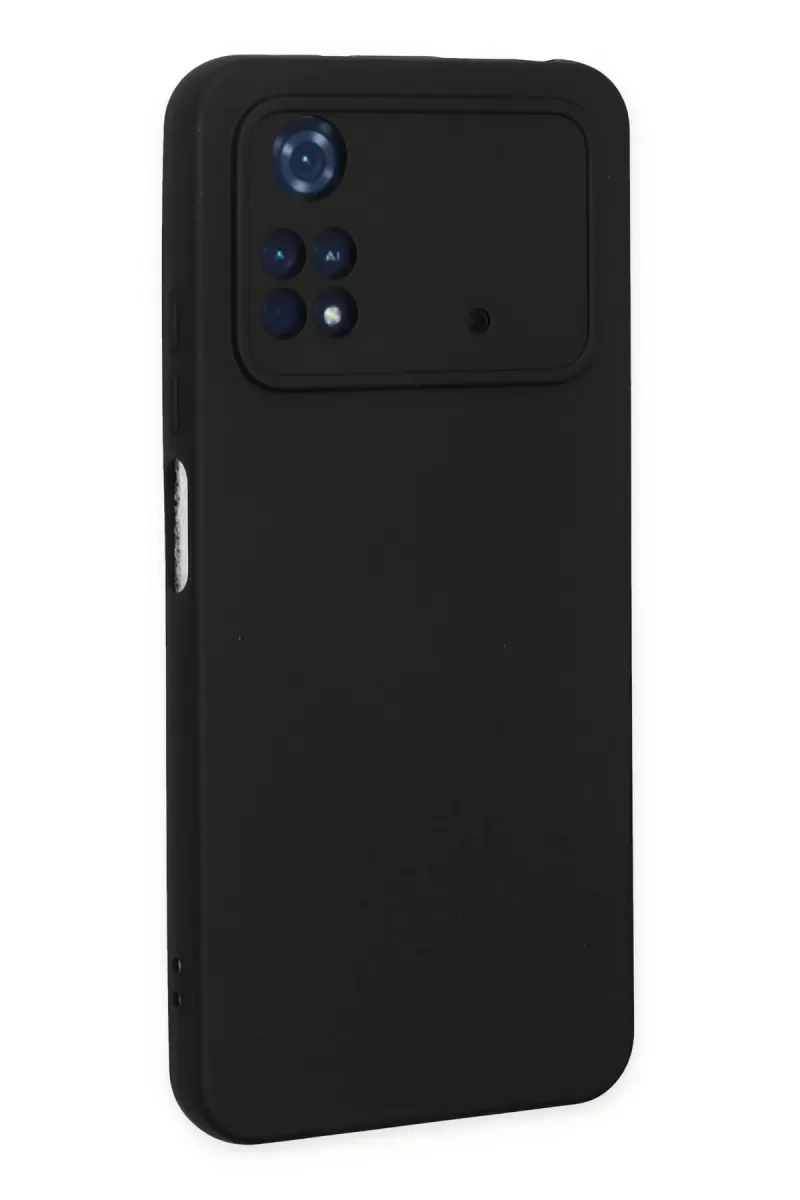 Newface Xiaomi Poco M4 Pro 4G Kılıf Nano içi Kadife Silikon - Siyah