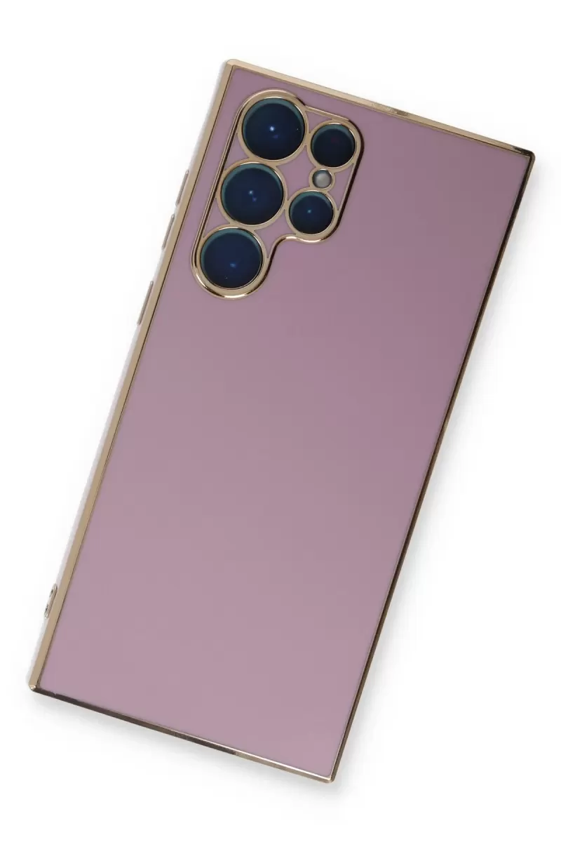 Newface Samsung Galaxy S22 Ultra Kılıf Volet Silikon - Mor