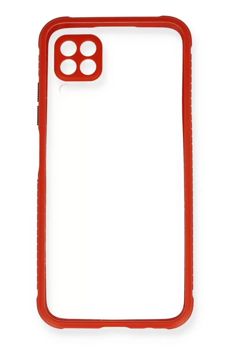 Newface Huawei P40 Lite Kılıf Miami Şeffaf Silikon - Kırmızı