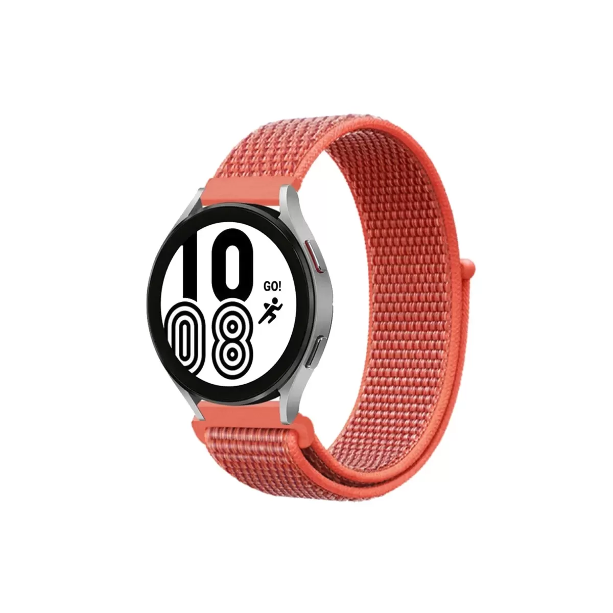 Newface Samsung Galaxy Watch 4 Hasırlı Cırtcırtlı Kordon - Turuncu