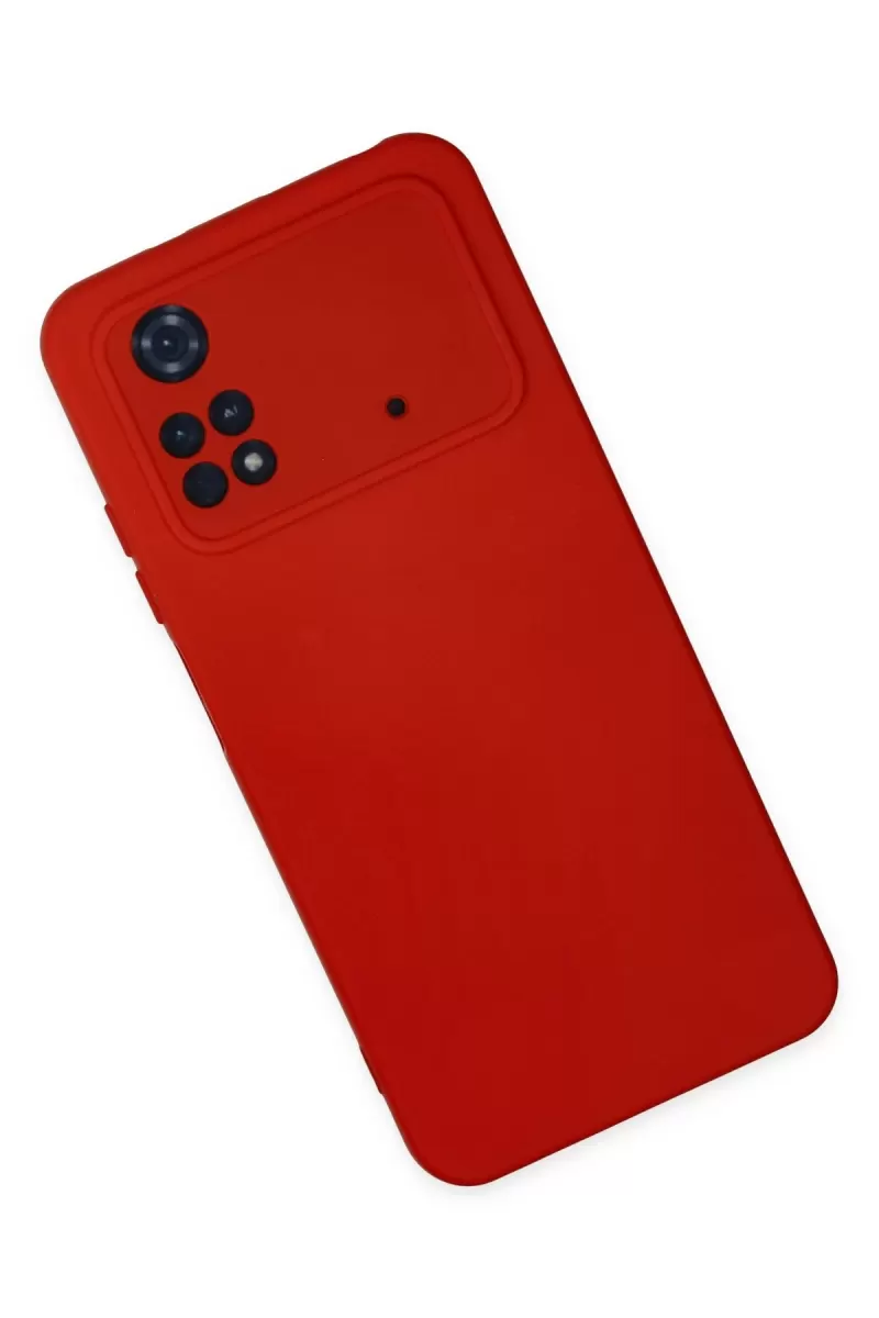 Newface Xiaomi Poco M4 Pro 4G Kılıf Nano içi Kadife Silikon - Kırmızı