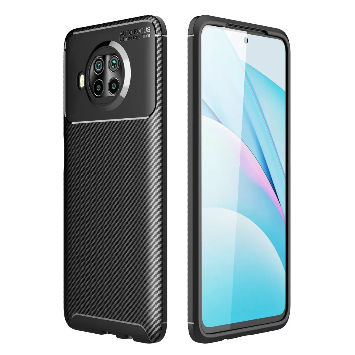 Newface Xiaomi Mi 10T Lite Kılıf Auto Focus Karbon Kapak - Siyah