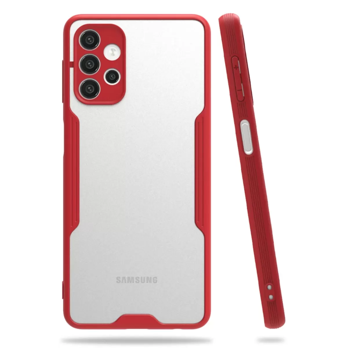 Newface Samsung Galaxy A72 Kılıf Platin Silikon - Kırmızı