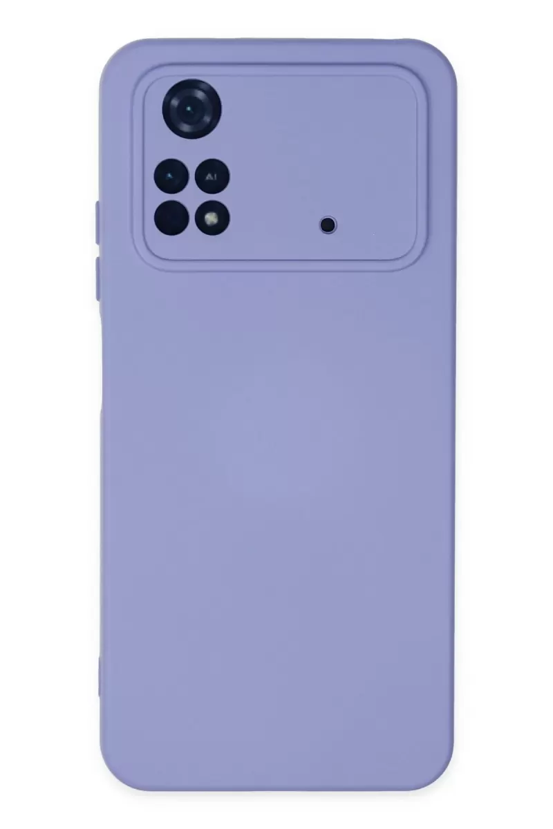 Newface Xiaomi Poco M4 Pro 4G Kılıf Nano içi Kadife Silikon - Lila