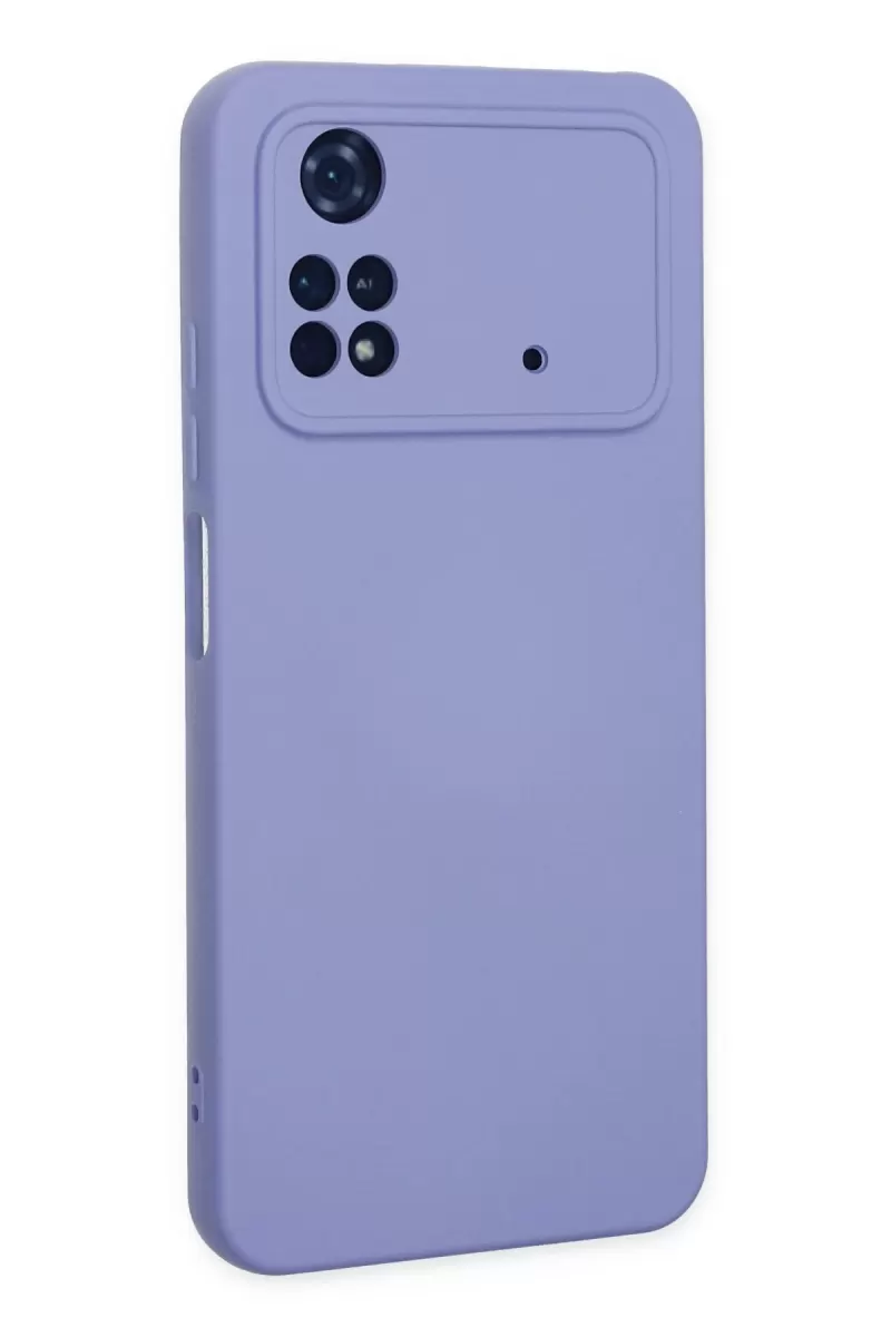 Newface Xiaomi Poco M4 Pro 4G Kılıf Nano içi Kadife Silikon - Lila