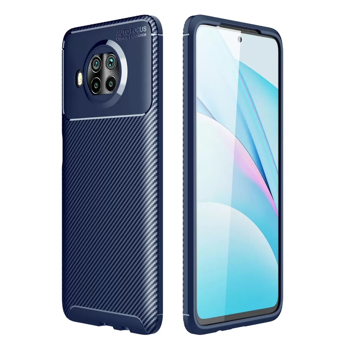 Newface Xiaomi Mi 10T Lite Kılıf Auto Focus Karbon Kapak - Lacivert