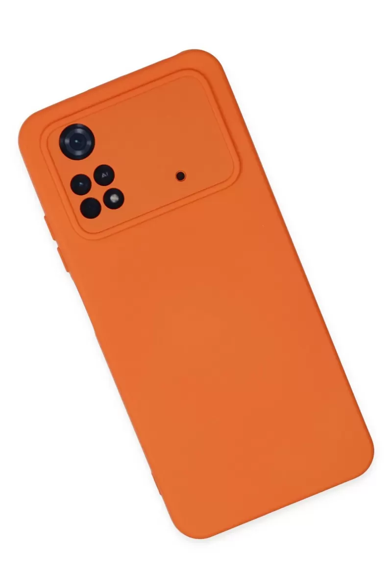 Newface Xiaomi Poco M4 Pro 4G Kılıf Nano içi Kadife Silikon - Turuncu