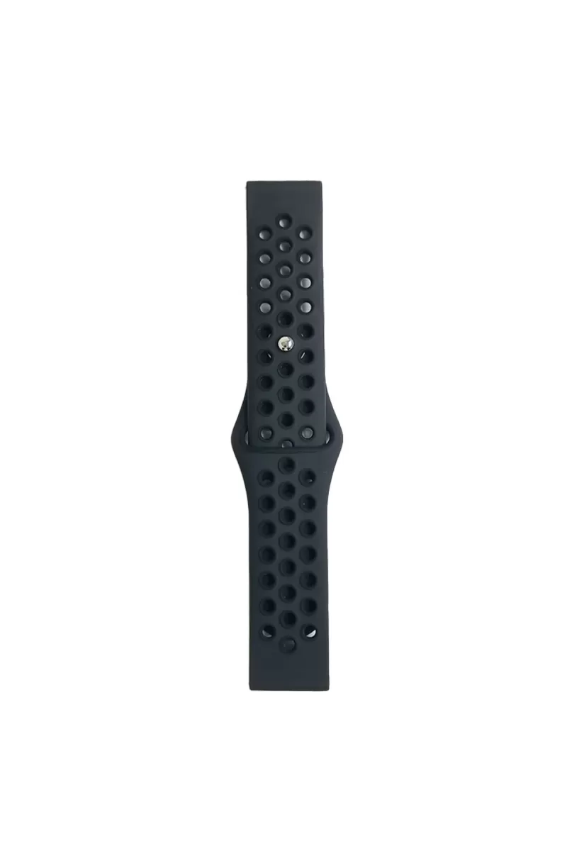 Newface Watch 22mm Spor Delikli Kordon - Siyah-Füme