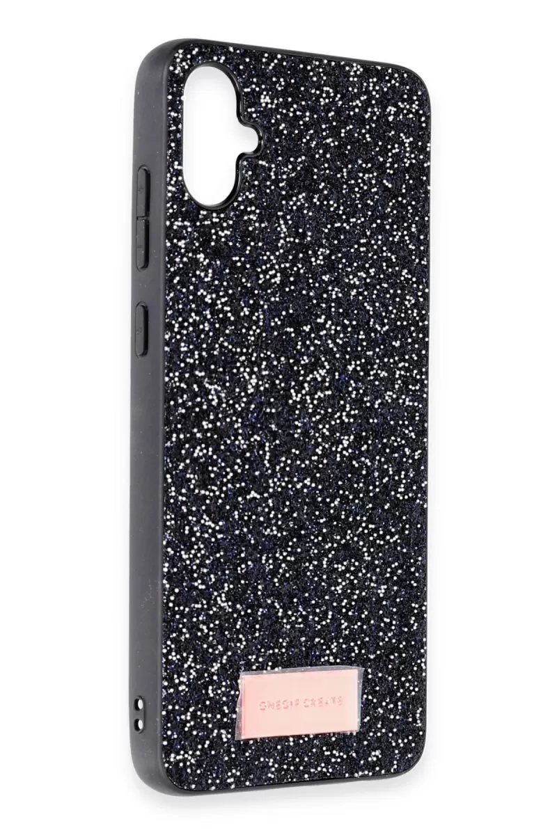 Onegif Samsung Galaxy A05 Bright Simli Kapak - Siyah